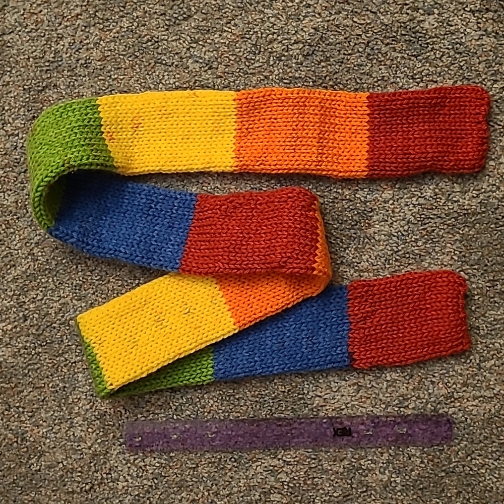 Handmade Rainbow Striped Scarf